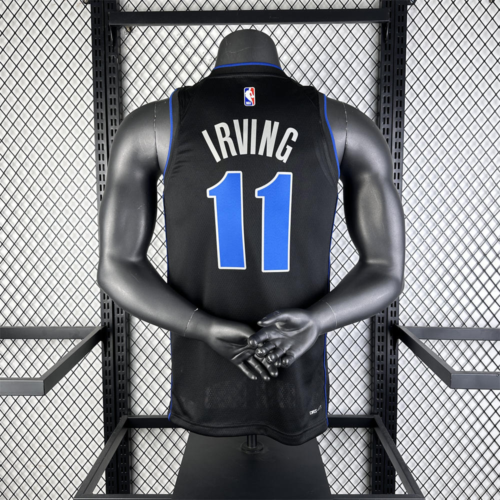NBA Dallas Mavericks 2024 V-Neck Black Jersey IRVING#11 S-XXL