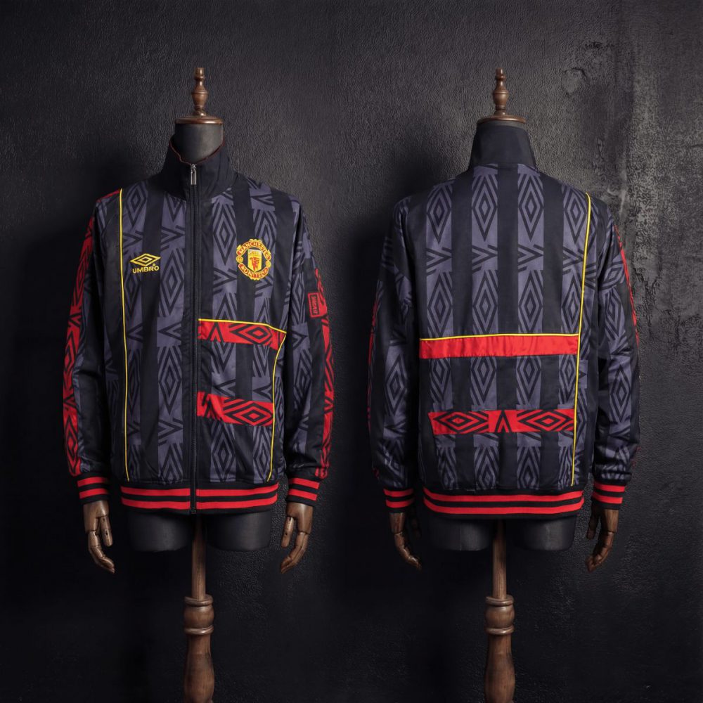 1992/94 Vintage Style Manchester United Black Windbreaker Sport Unifom