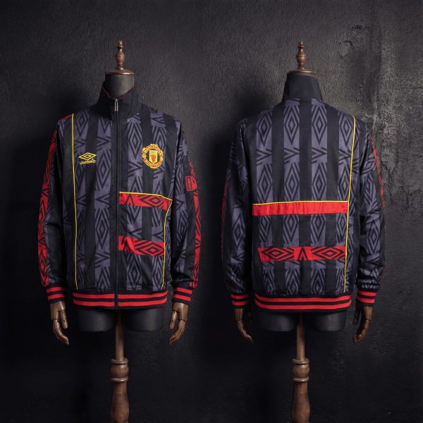 1992/94 Vintage Style Manchester United Black Windbreaker Sport Unifom