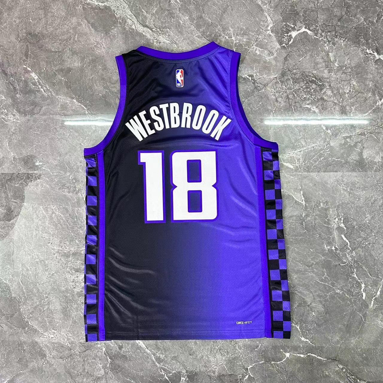 NBA Scaramento Kings 2024 V-Neck JORDAN Edition Purple jersey WESTBROOK#18 S-XXL