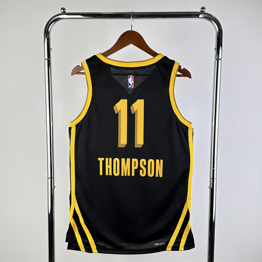 NBA Golden State Warriors 2024 V-Neck City Edition Black Jersey THOMPSON#11 S-XXL