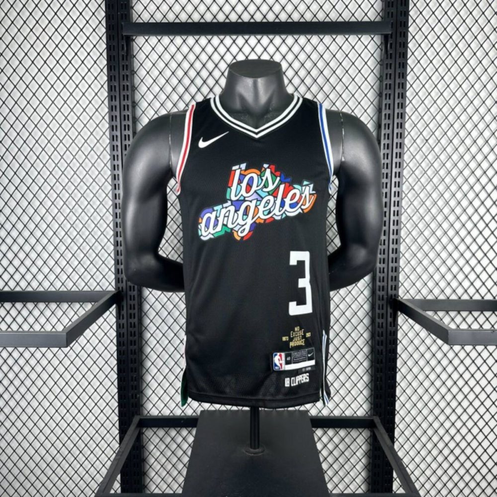 NBA Los Angeles Clippers V-Neck Black Jersey PAULl#3 S-XXL