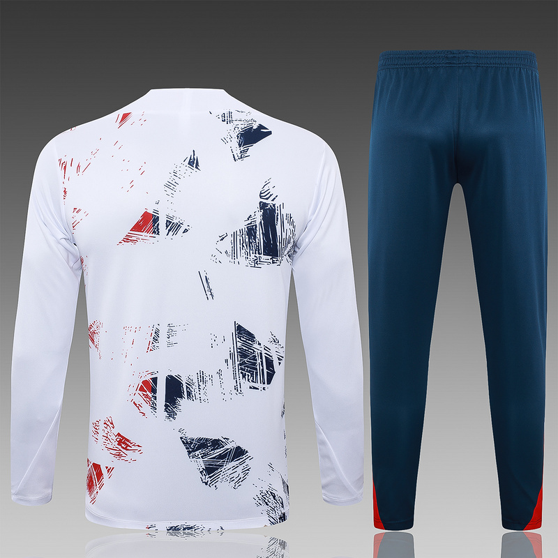 24/25 Parise White Long-sleeved half-pull training kit Football team kit