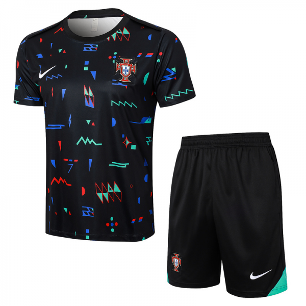 24/25 Portugal Black raining Set Shirt and Shorts