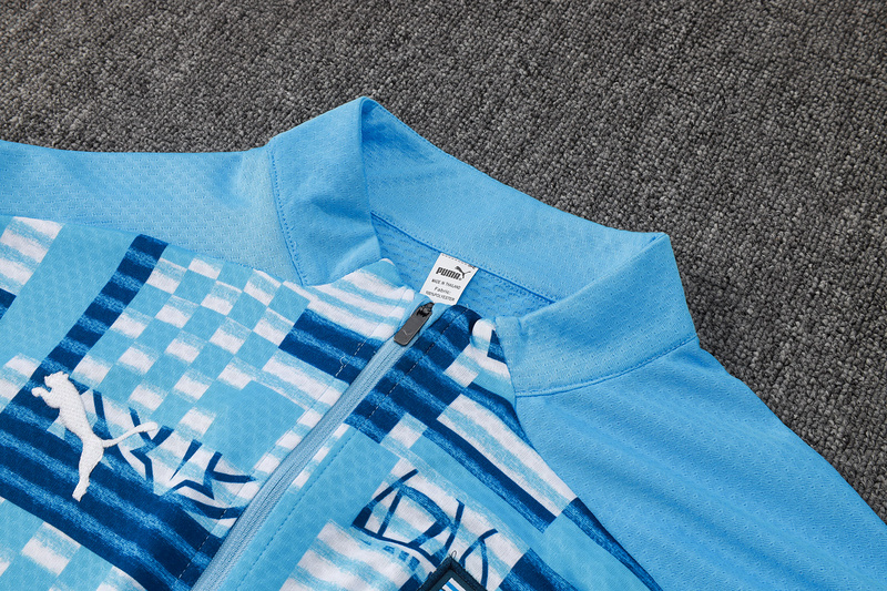 24/25 Marseilles Light blue Long-sleeved half-pull training kit Football team kit