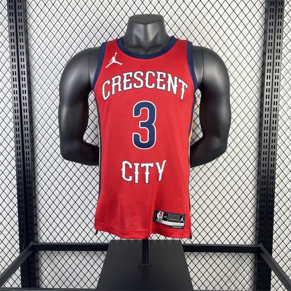 NBA New Orleans Pelicans Round Neck Red jersey McCOLLUM#3#1 S-XXL
