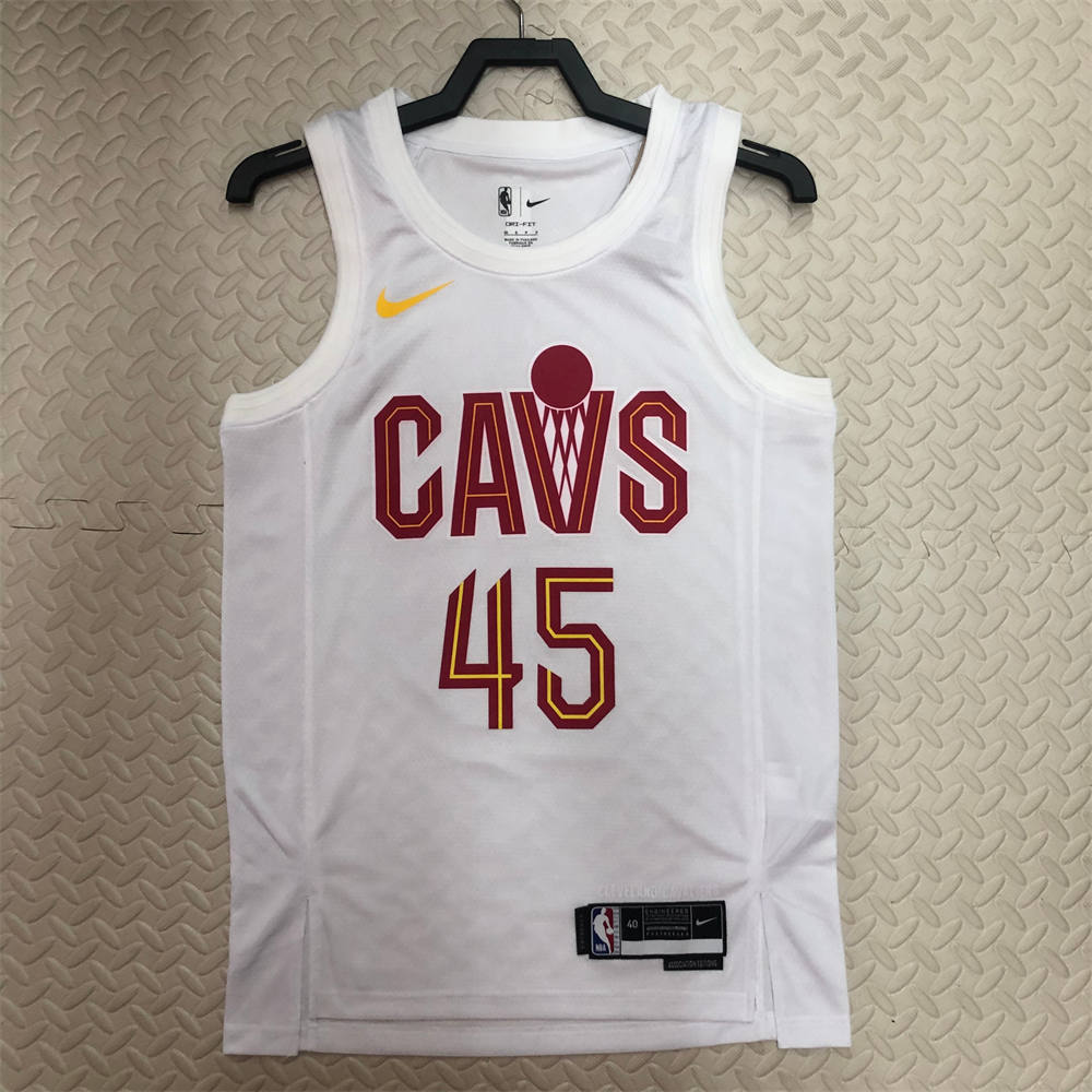 NBA Cleverland Cavaliers Round Neck White jersey MITCHELL#45 S-XXL
