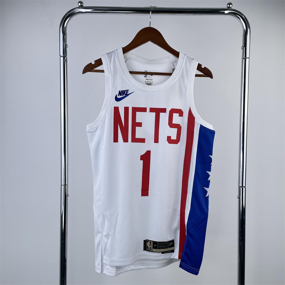 NBA Brooklyn Nets Round Neck White Jersey BRIDGES#1 S-XXL
