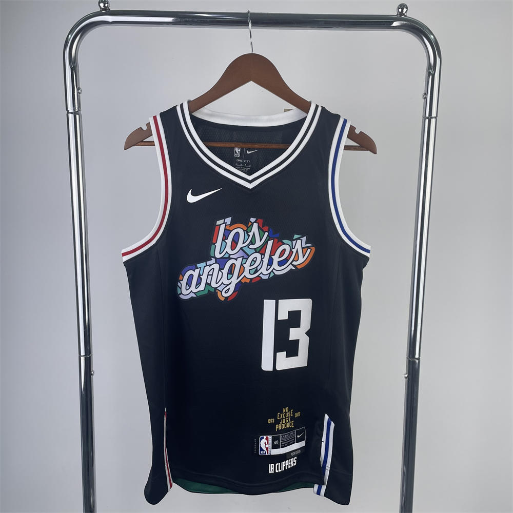 NBA Los Angeles Clippers V-Neck Black Jersey S-XXL