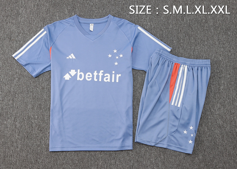 24/25 Cruzeiro Grey Training Set Shirt and Shorts
