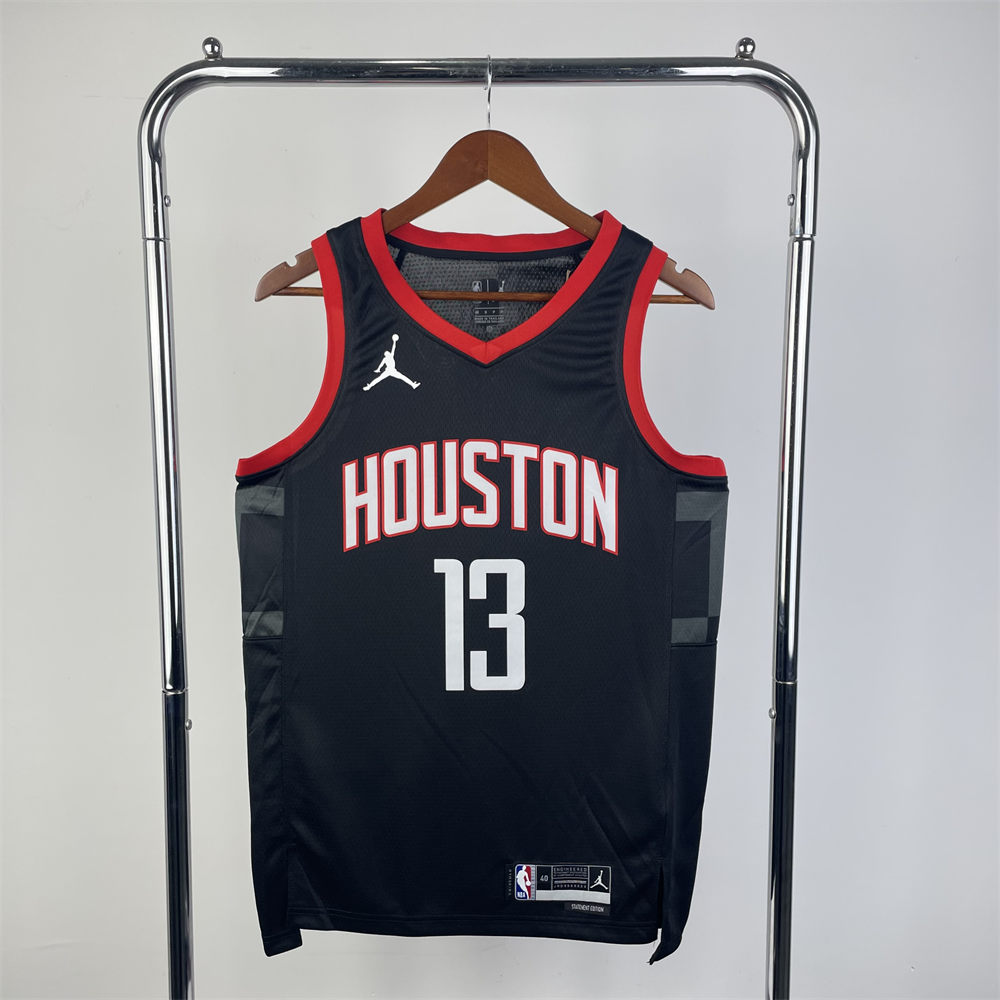 NBA Houston Rockets 2024 V-Neck Balck Jersey HARDEN#13 S-XXL