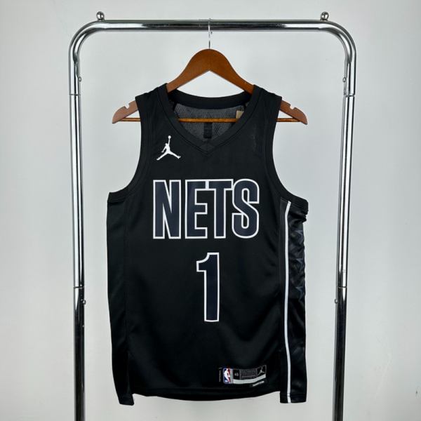 NBA Brooklyn Nets V-Neck Black Jersey RUSSELL#1 S-XXL
