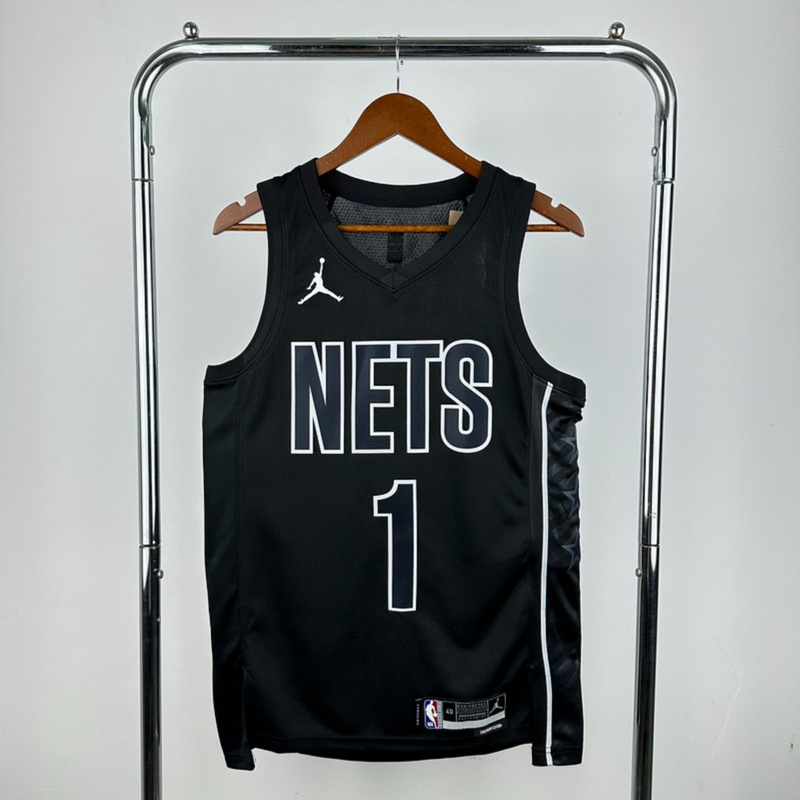 NBA Brooklyn Nets V-Neck Black Jersey RUSSELL#1 S-XXL