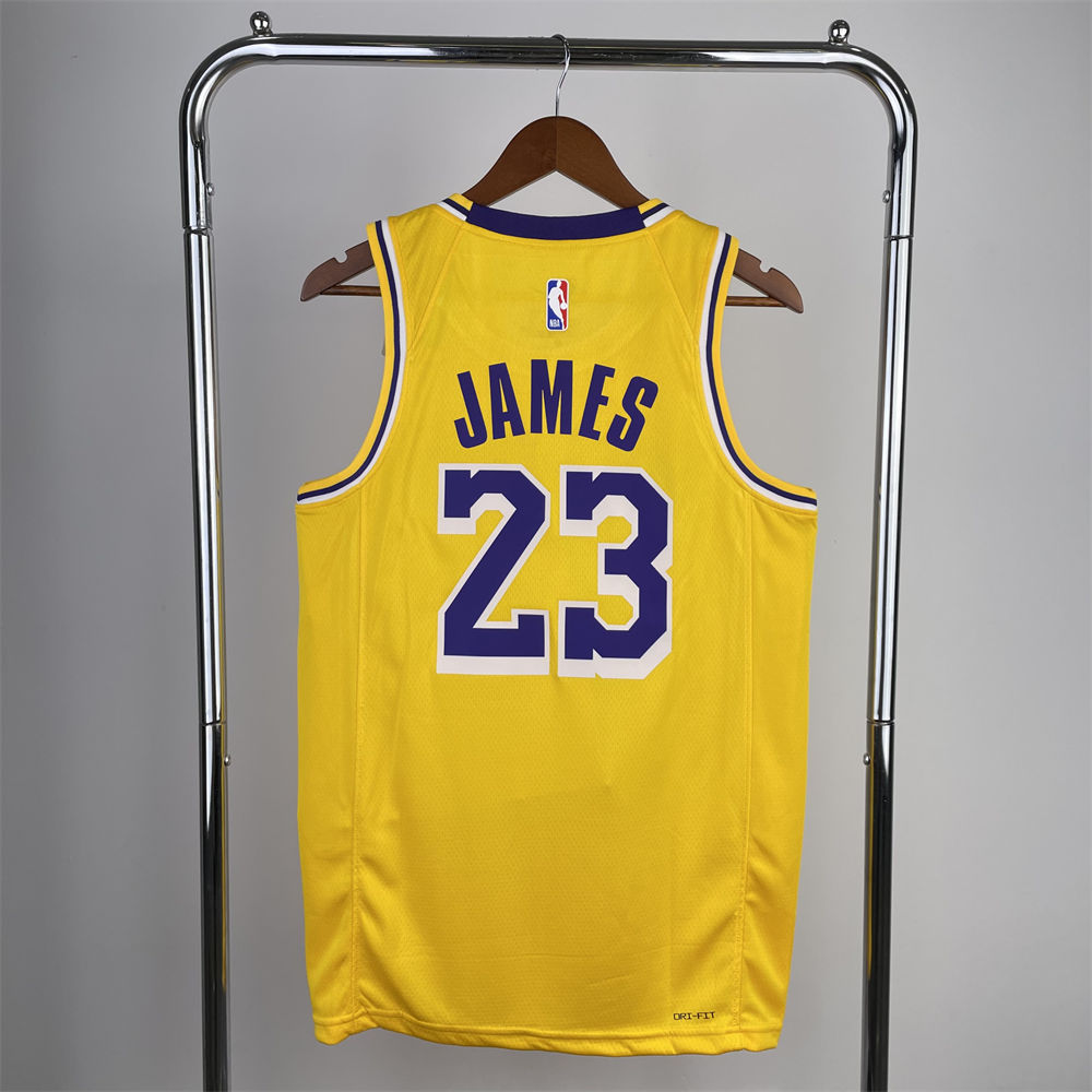 NBA Los Angeles Lakers JAMES#23 2022/23 Gold Association Edition Swingman Jersey S-XXL