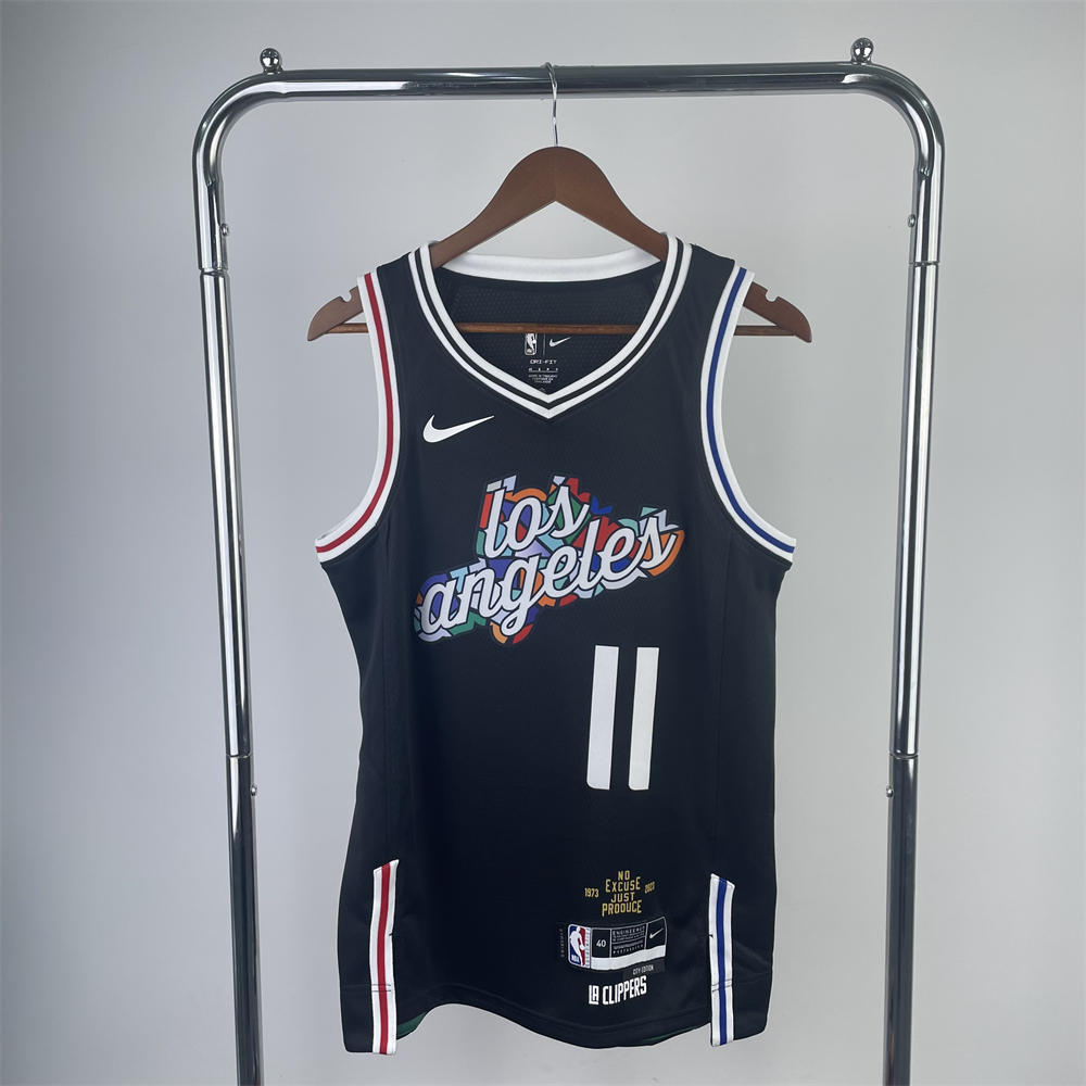 NBA Los Angeles Clippers V-Neck Black Jersey S-XXL