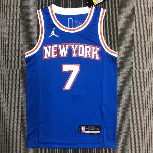 NBA New York Knicks Round Neck Blue 75th Anniversary jersey ANTHONY#7 S-XXL