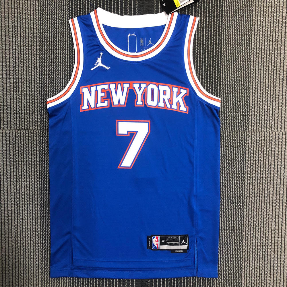 NBA New York Knicks Round Neck Blue 75th Anniversary jersey ANTHONY#7 S-XXL