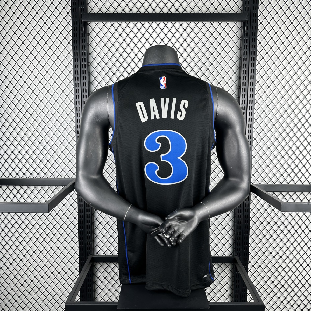 NBA Dallas Mavericks 2024 V-Neck Black Jersey DAVIS#3 S-XXL