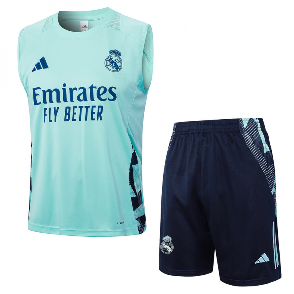 24/25 Real Madrid Light green Training Set Shirt and Shorts