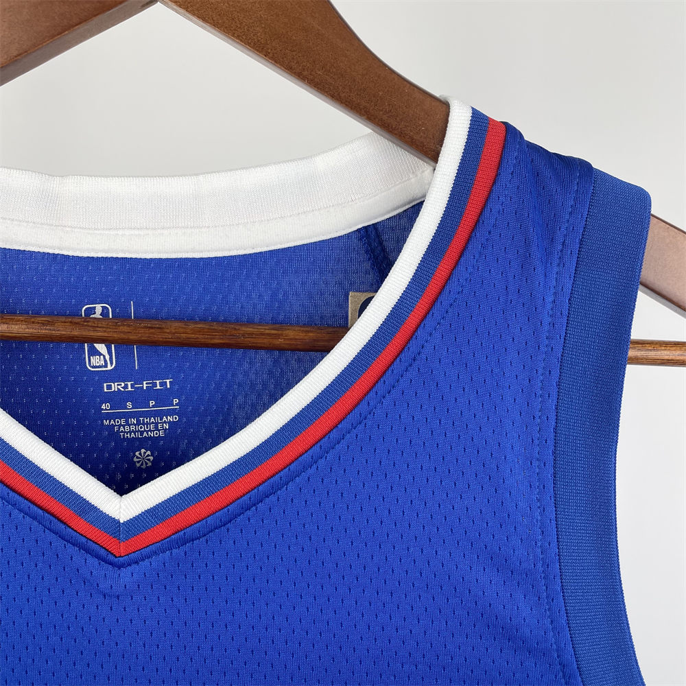 NBA Los Angeles Clippers 2023 V-Neck Blue Jersey LEONARD#2 S-XXL