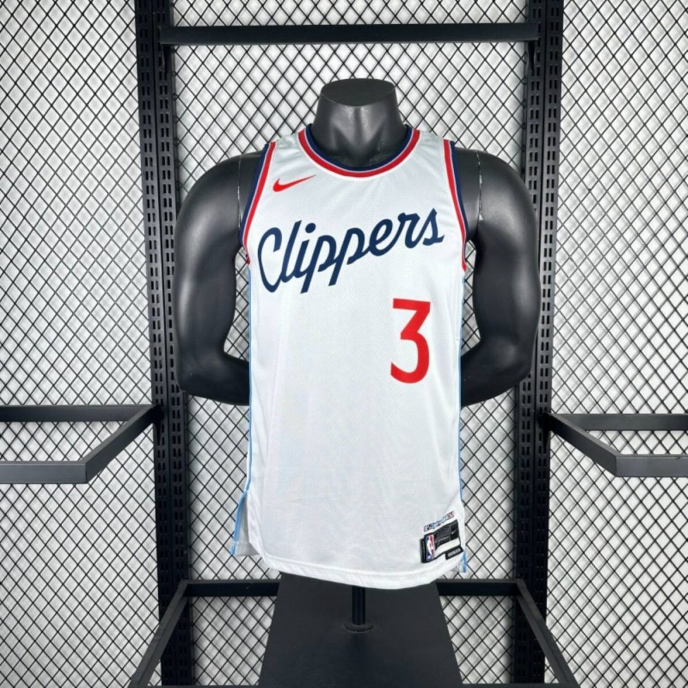 NBA Los Angeles Clippers 24/25 Round Neck White Jersey PAUL#3 S-XXL