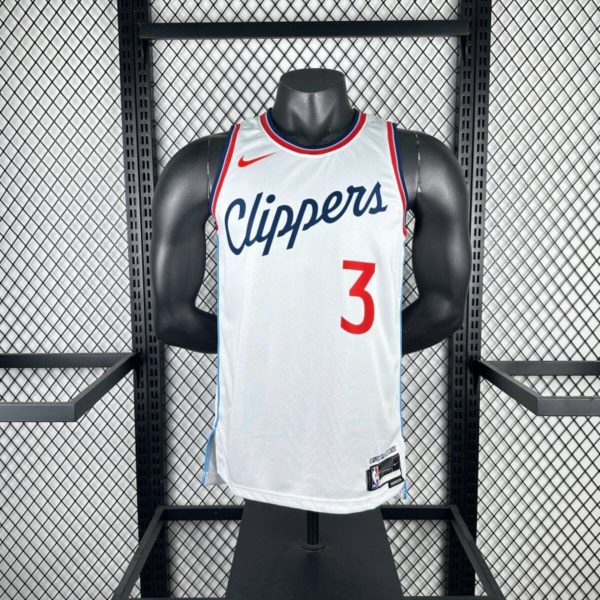 NBA Los Angeles Clippers 24/25 Round Neck White Jersey PAUL#3 S-XXL