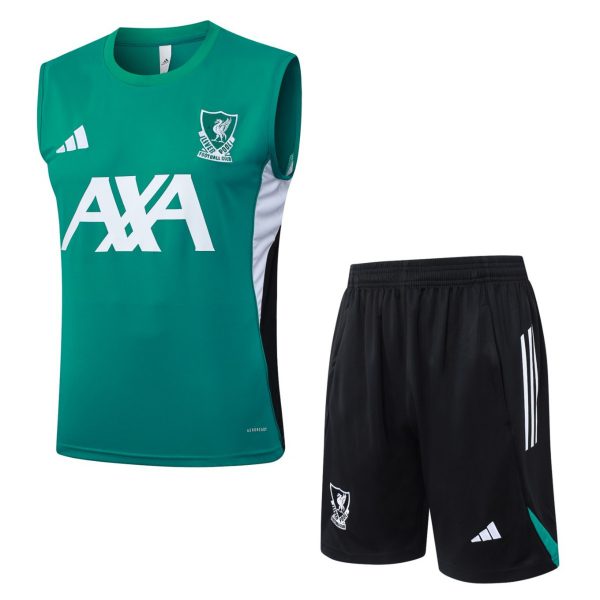 2026 Liverpool Green Training Set Shirt and Shorts