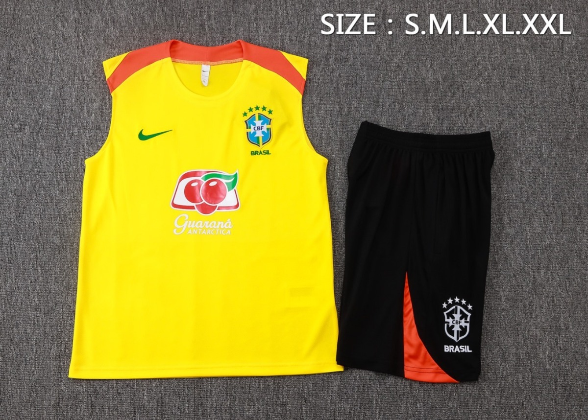 2026 Brazil Yellow Training Set Shirt and Shorts