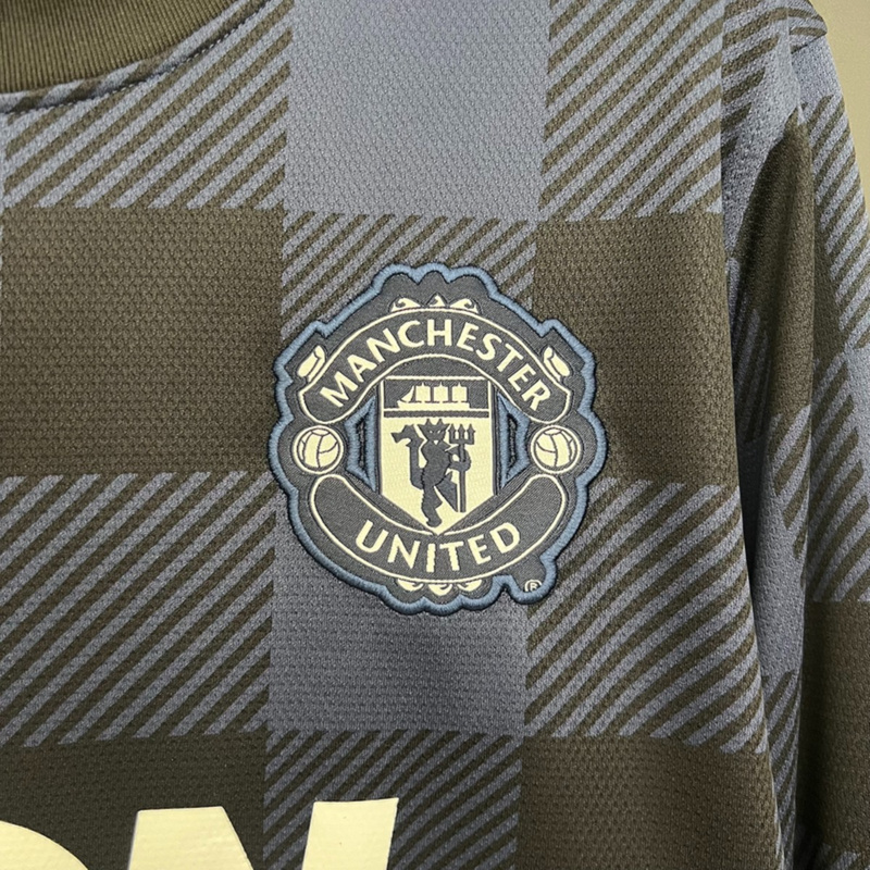 Retro Manchester United 2013/14 Black  Long Sleeves jersey Fan Version